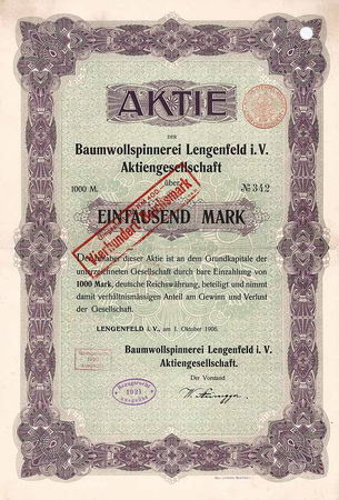 Baumwollspinnerei Lengenfeld i.V. AG
