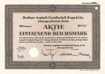 Berliner Asphalt-Gesellschaft Kopp & Cie. AG