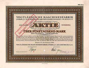 Vogtländische Maschinenfabrik (vorm. J. C. & H. Dietrich) AG