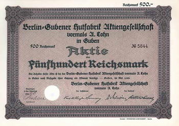 Berlin-Gubener Hutfabrik AG vormals A. Cohn