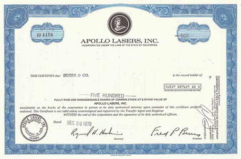 Apollo Lasers Inc.